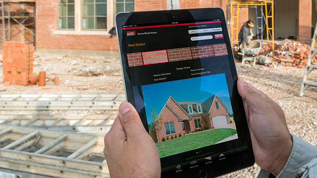 Acme Brick Vision allows users to view brick and other exterior options on site