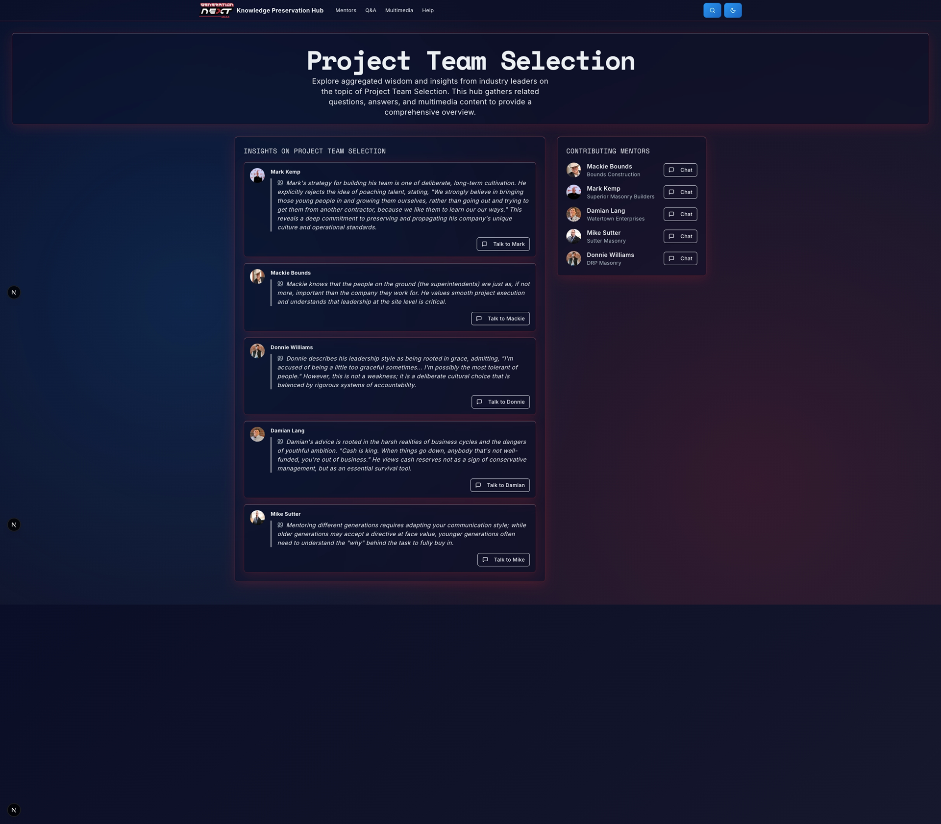 Project Team Selection Hub