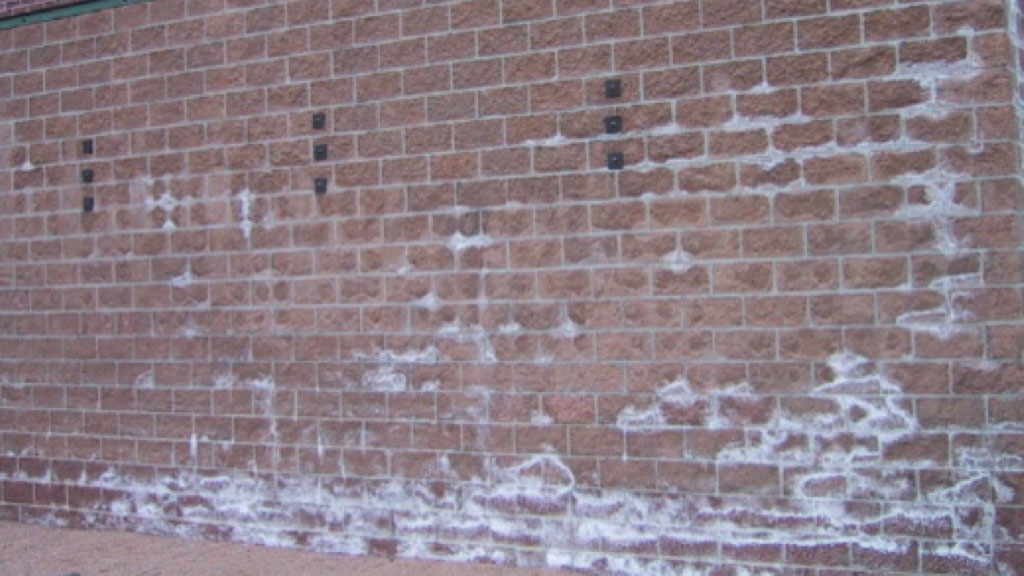 Masonry efflorescence.