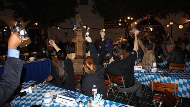 South of 40 fundraiser attendees enjoy the Bavarian flavor of the Hofbrauhaus.
