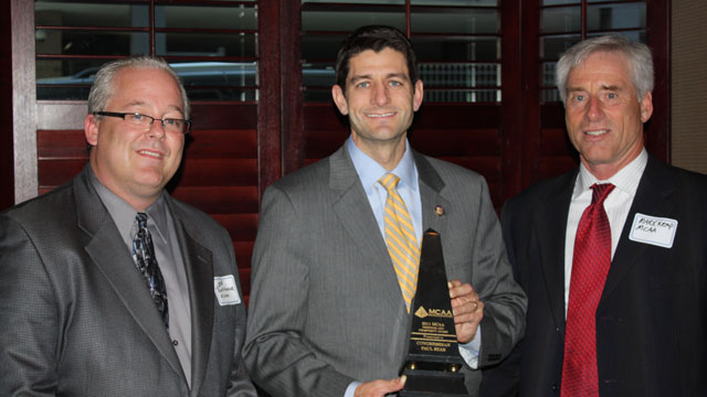 Congressman Paul Ryan of Wisconsin (center) accepts the MCAA Freedom and Prosperity Award.