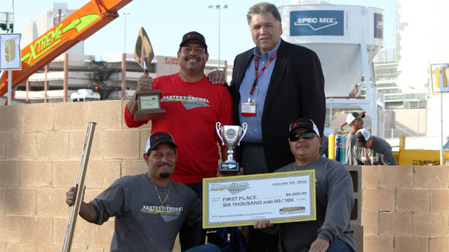2012 Fastest Trowel on the Block, First Place - Mike Canez III