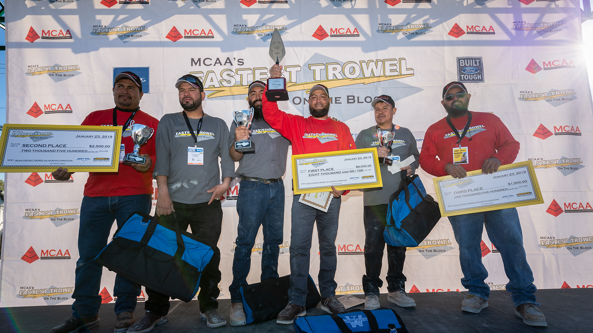 Winners of the 2019 MCAA Fastest Trowel on the Block